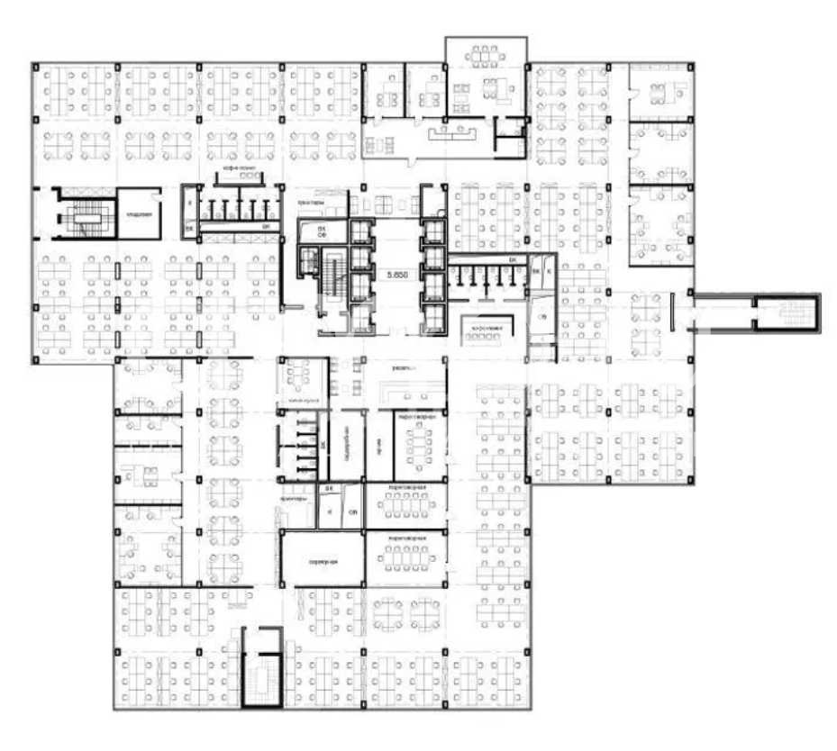 Планировка офиса 1180-38 863 м², 1 этаж, БЦ «На Полесском»